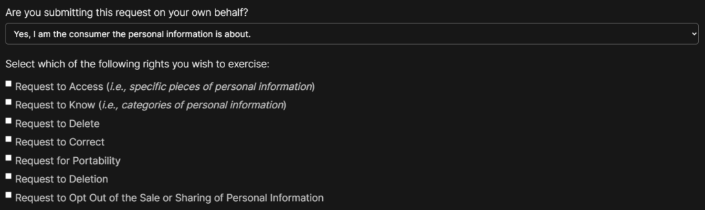 Warmly opt out form - are you submitting this request on your own behalf?