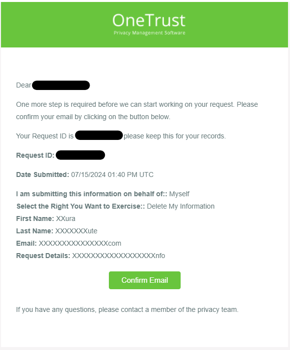 WealthX email confirmation link