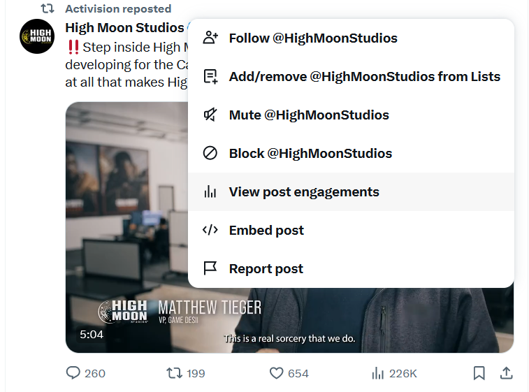 Report X/Twitter post on desktop