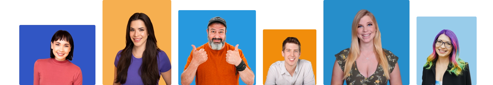 Banner of six different influencers