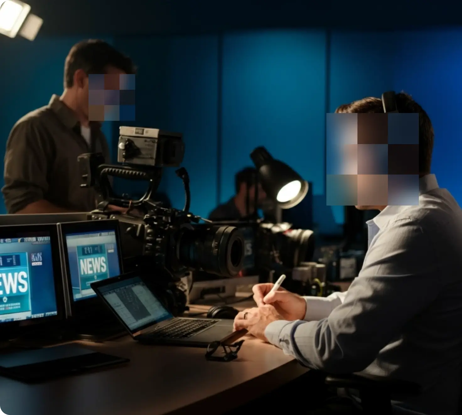 Blurred Faces Media Sector